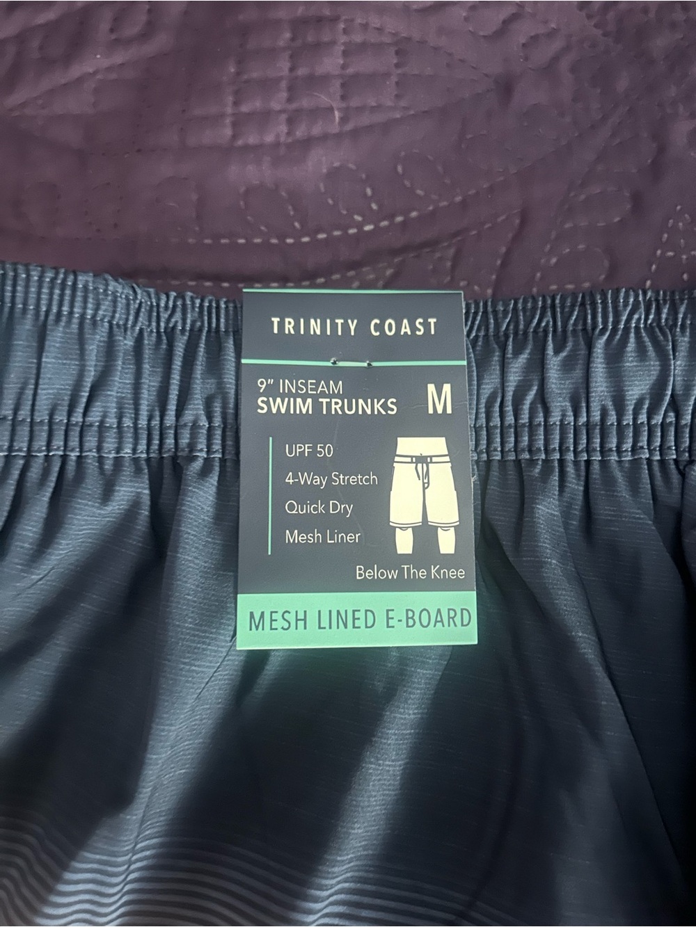 Trinity Coast Men's Navy Blue Swim Trunks